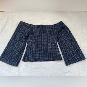 NWT Zara tweed blue blouse xs